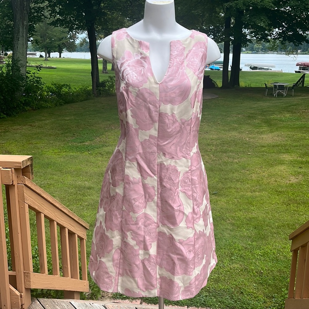 Roz & Ali cream & rose aline dress 16